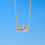 Elisa Pendant Necklace in Red White & Blue Star Illusion Glass