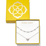 Ari & Haven Heart Necklace Gift Set in Silver