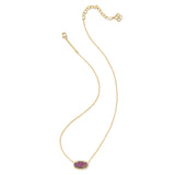 Elisa Pendant Necklace in Gold & Lab-Grown Dark Lavender Kyocera Opal