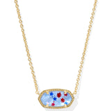 Elisa Pendant Necklace in Red White & Blue Star Illusion Glass