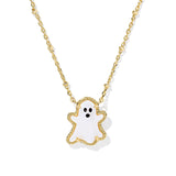 Ghost Short Pendant Necklace in White Mother Of Pearl