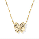 Haley Bow Short Pendant Necklace in Mother of Pearl