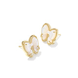 Haley Bow Stud Earrings in Mother of Pearl