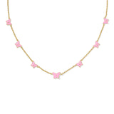 Lillia Butterfly Strand Necklace in Pink Enamel