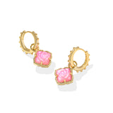 Mallory Rose Huggie Earrings in Gold & Blush Ivory Mother of Pearl