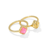 Mallory Rose Ring Set in Gold & Blush Ivory Mother of Pearl