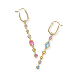 Mini Elisa Abbie Huggie Earrings in Gold & Multi Mix