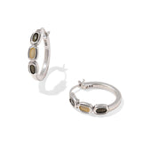 Mini Elisa Hoop Earrings in Black Mix