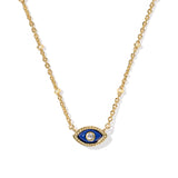 Mini Eye Short Pendant Necklace in Dark Blue Magnesite