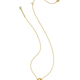 Softball Short Pendant Necklace in Gold & Chartreuse Magnesite