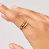 Oren Triple Claw Ring in Gold