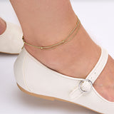 Water Resistant Beaded Layered Anklet