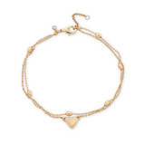 Water Resistant Layered Heart Anklet
