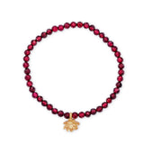 Lotus Stretch Bracelet in Red Garnet