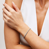 Embarcadero Evil Eye CZ Tennis Bracelet in Blue & Rhodium over Sterling Silver