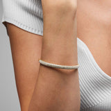 Blake Half-Pave Hinged Bangle in Gold