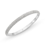 Blake Half-Pave Hinged Bangle in Silver