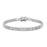 Baguette Tennis Bracelet in Silver & CZ