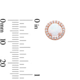 Kate Studs in 14k Rose Gold Plating & Simulated Opal