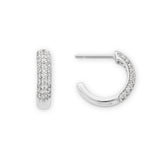 Chandler Pave Huggies in Clear & Silver Plating