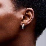 Chandler Pave Huggies in Clear & Silver Plating