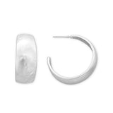 Elle Gradual Hoops in Semi Matte Silver Plating