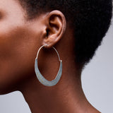 Birk Hoops in Semi Matte Silver Plating