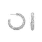 Blake Pave Hoops in Silver