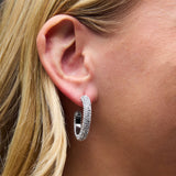 Blake Pave Hoops in Silver