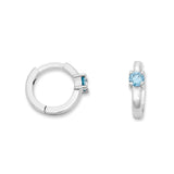 Parker 0.167 ct tw Round Blue Lab-Grown Diamond Huggie in Rhodium