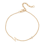 Sideways Initial Bracelet in 14k Gold Plating