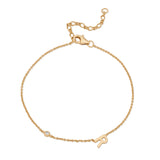 Sideways Initial Bracelet in 14k Gold Plating