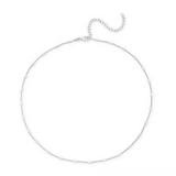 Bar Chain Necklace in Rhodium Plating over Sterling Silver