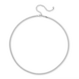 Flat Curb Chain Necklace in Rhodium Plating over Sterling Silver