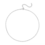 Mini Linked Necklace in Rhodium Plating over Sterling Silver