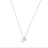 Lab-Grown Diamond Accent Charm Heart Pendant Necklace in Sterling Silver