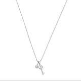 Amara Lab-Grown Diamond Accent Charm Key Pendant Necklace in Sterling Silver