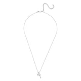 Amara Lab-Grown Diamond Accent Charm Key Pendant Necklace in Sterling Silver