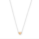 Water Resistant Mixed Metal Puffy Heart Pendant Necklace