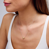 Water Resistant Mixed Metal Puffy Heart Pendant Necklace