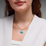 Shell Shaped Pendant with Turquoise