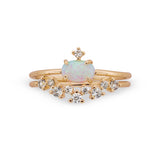 Aura Opal CZ Crown Ring Set