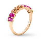 Emily Half Eternity Ring in Pink Ombre