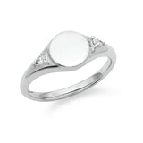 Grace 0.1ct tw Lab-Grown Diamond Signet Ring in Sterling Silver