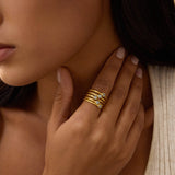 Blue Topaz Multi Band Ring