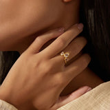 Petal Ring with White Topaz