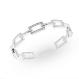 Pave Huxley Cuff in Silver Plating & Clear