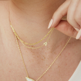 Sideways Initial Necklace in 18k Gold Plating