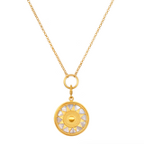 Mandala Pendant Necklace in Mother of Pearl