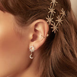 Sunlit Crescent Gold Drop Earrings